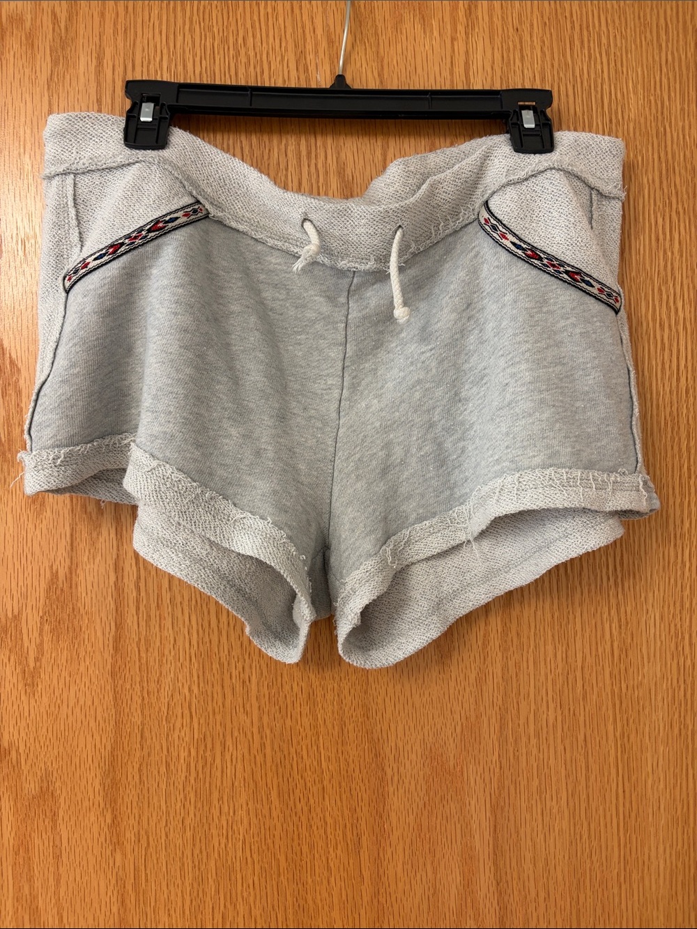 Freshman Light Gray Terry Athletic Shorts with Patterned Trim